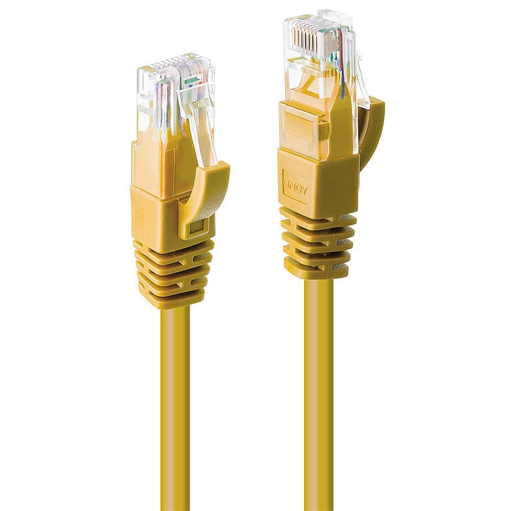 Lindy 0.3m Cat.6 U/UTP Ethernet Cable, Yellow - Image 1