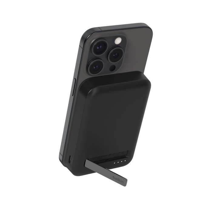 Belkin BoostCharge Pro 8000mAh Qi2 Magnetic Wireless Power Bank with Kickstand - Black - Image 3