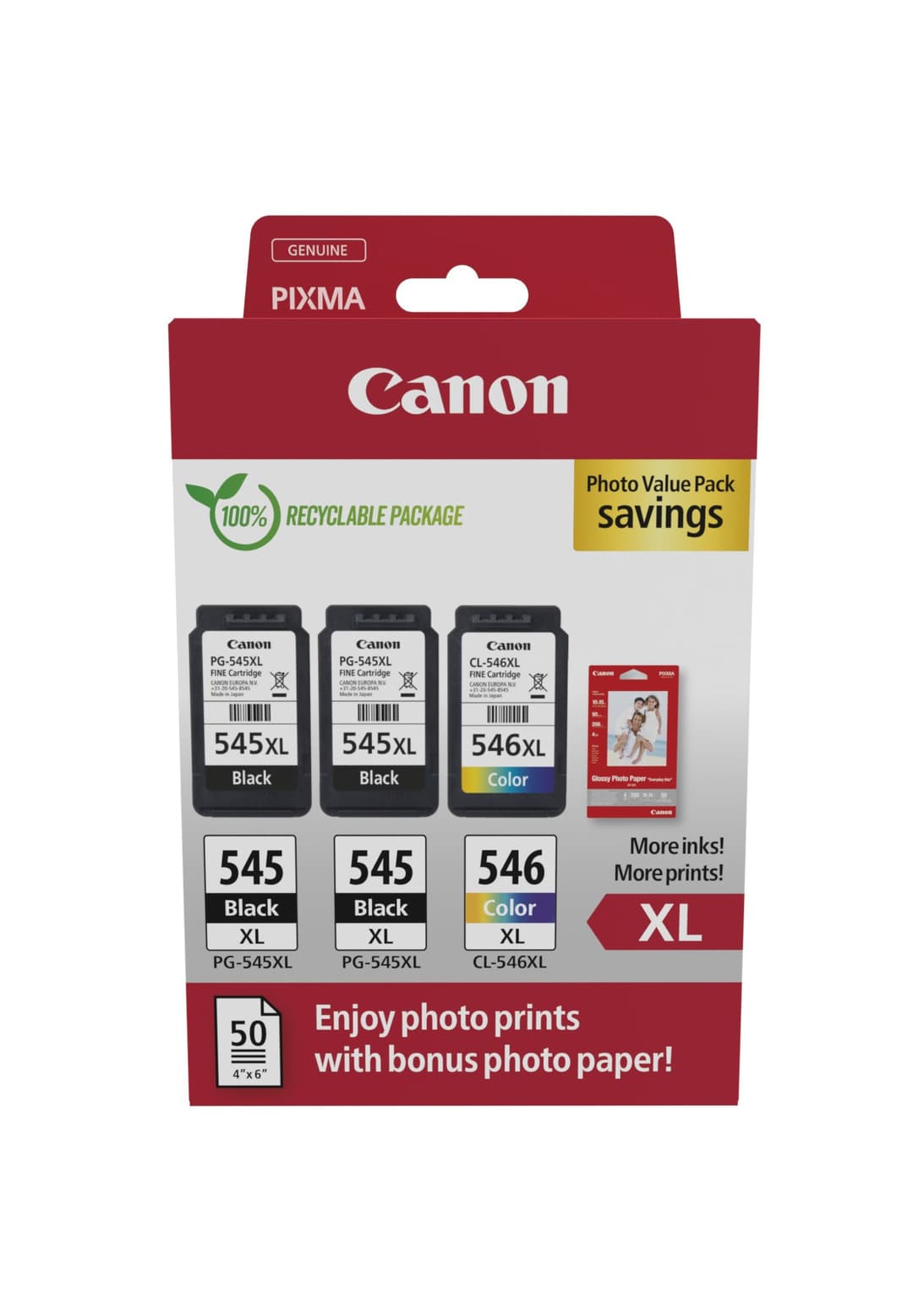 Canon 8286B015 ink cartridge 3 pc(s) Original High (XL) Yield Black, Cyan, Magenta, Yellow - Image 1