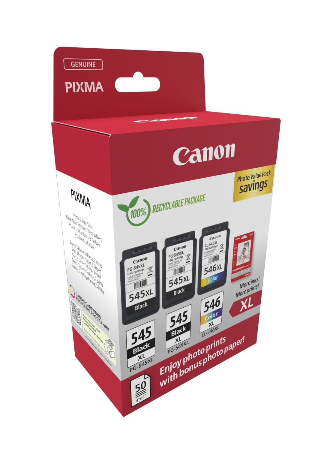 Canon 8286B015 ink cartridge 3 pc(s) Original High (XL) Yield Black, Cyan, Magenta, Yellow - Image 2