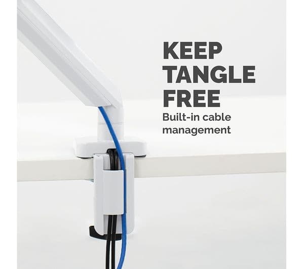 FELLOWES Platinum Series Single Arm Tilt & Swivel 40" Monitor Desk Mount - White - Image 6