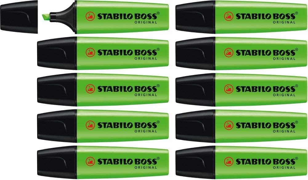 STABILO BOSS ORIGINAL Highlighter Box of 10 Green