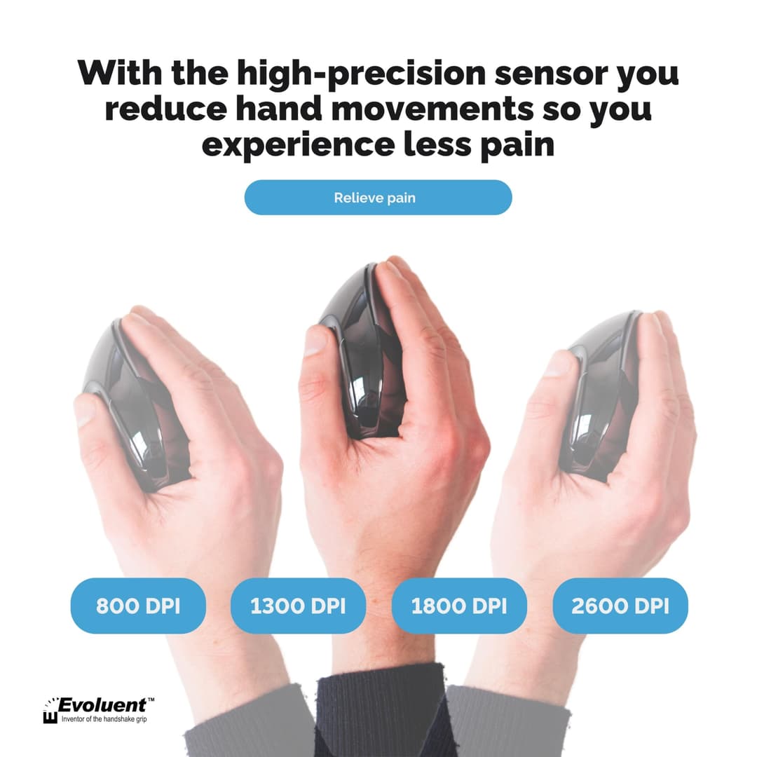 Evoluent VerticalMouse D Wireless Ergonomic Mouse - Black - Image 3