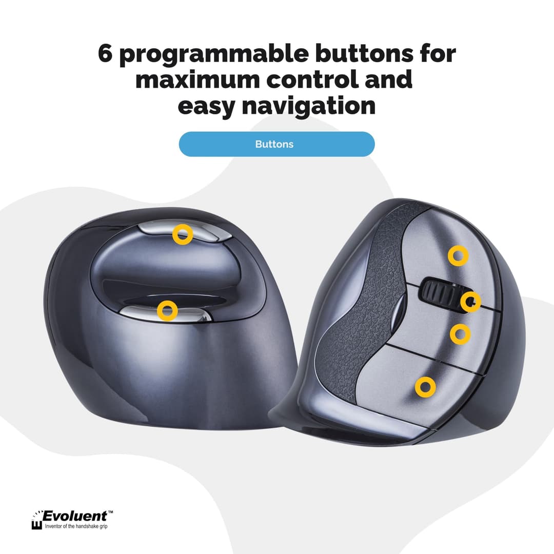 Evoluent VerticalMouse D Wireless Ergonomic Mouse - Black - Image 5