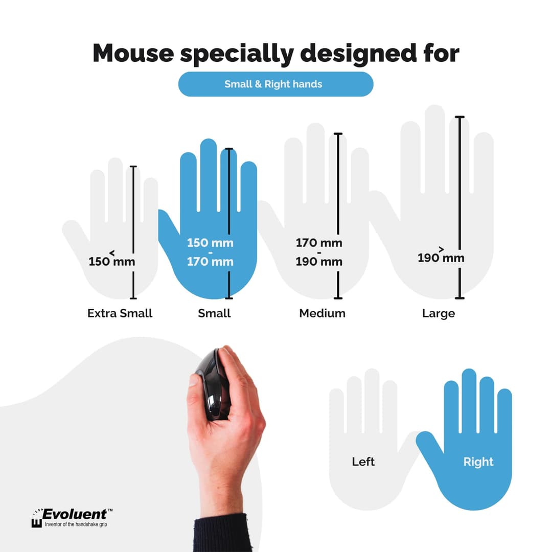 Evoluent VerticalMouse D Wireless Ergonomic Mouse - Black - Image 6