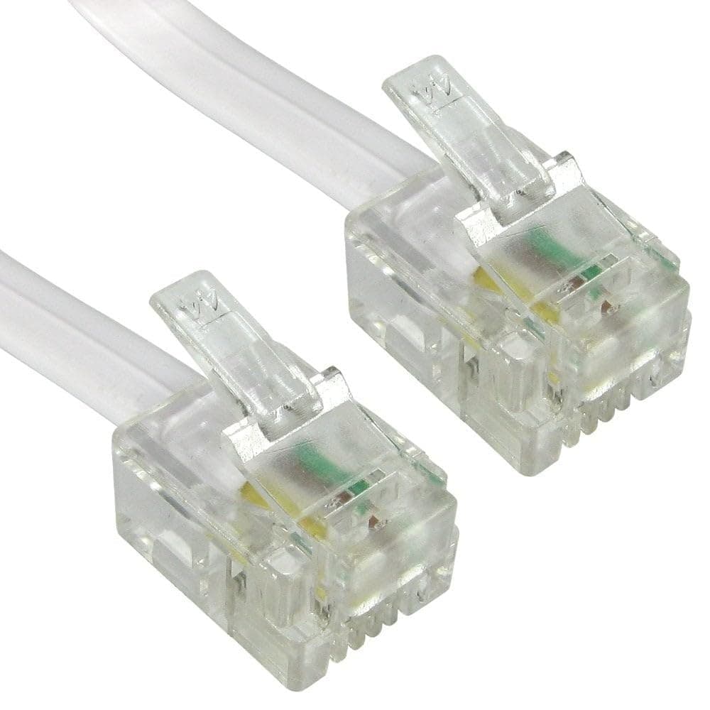 Cables Direct 30m RJ-11 to RJ-11 Modem Cable in White - Image 1
