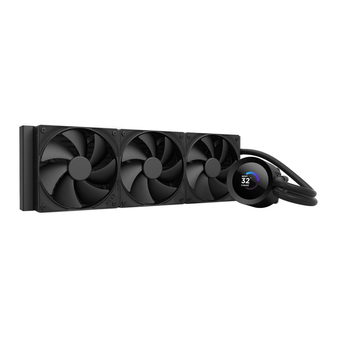 NZXT KRAKEN Plus 360 Intel/AMD AIO Liquid Cooler w/ 1.54" LCD - Black - Image 1