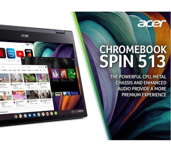 ACER Spin 513 13.3" 2 in 1 Chromebook - Snapdragon 7c Gen 2, 64 GB eMMC, Blue - Image 9