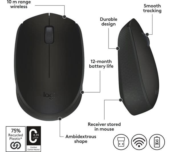 LOGITECH M171 Mouse Wireless Grey - Image 7