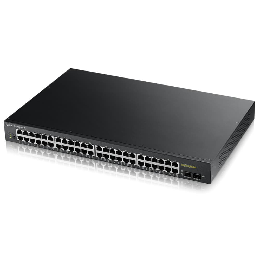 Zyxel GS190048HPV2-GB0101F 100 Gbit/s Rack Mountable Managed 24 x Gigabit Ethernet RJ45+SFP Ports Network Switch - Image 1