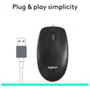 Logitech M100 Wired Mouse - Black thumbnail 3