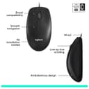 Logitech M100 Wired Mouse - Black thumbnail 7