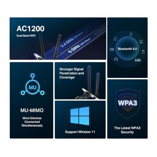 Mercusys MA30E AC1200 WiFi 5 WiFi Card PCIe WiFi Card - Image 4