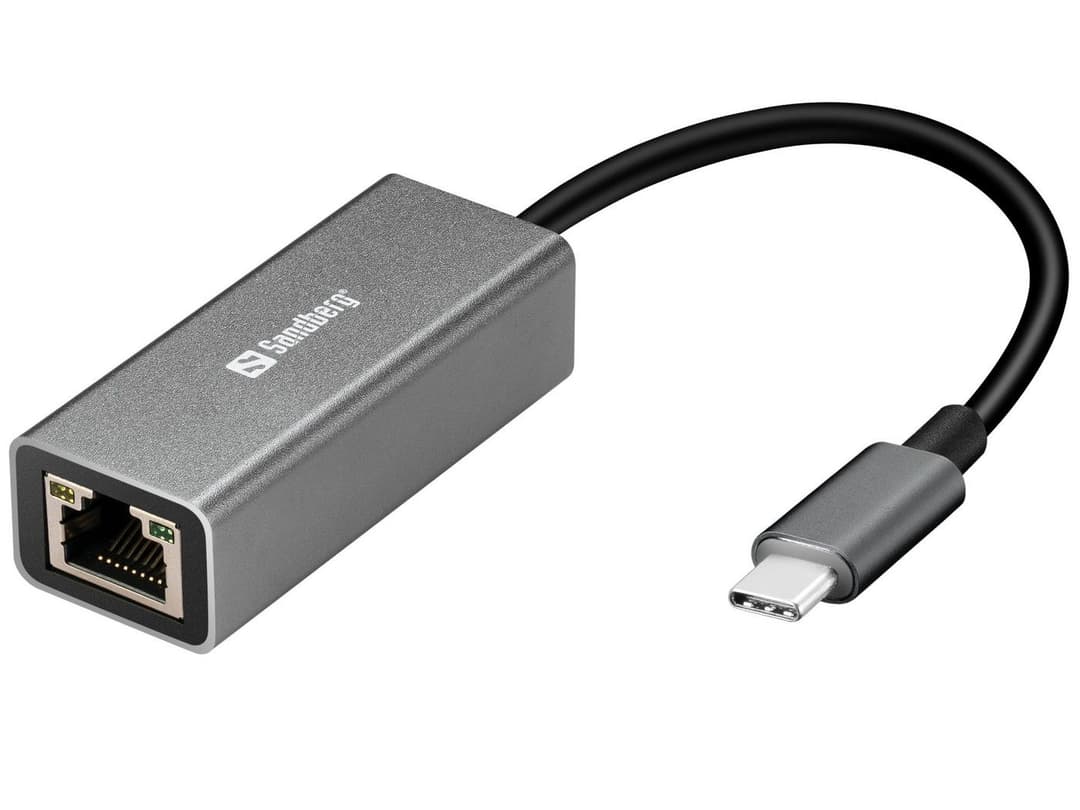 Sandberg USB-C Gigabit Network Adapter 136-04 - USB-C to RJ45 Ethernet 10/100/1000 Mbps, Aluminium - Image 1