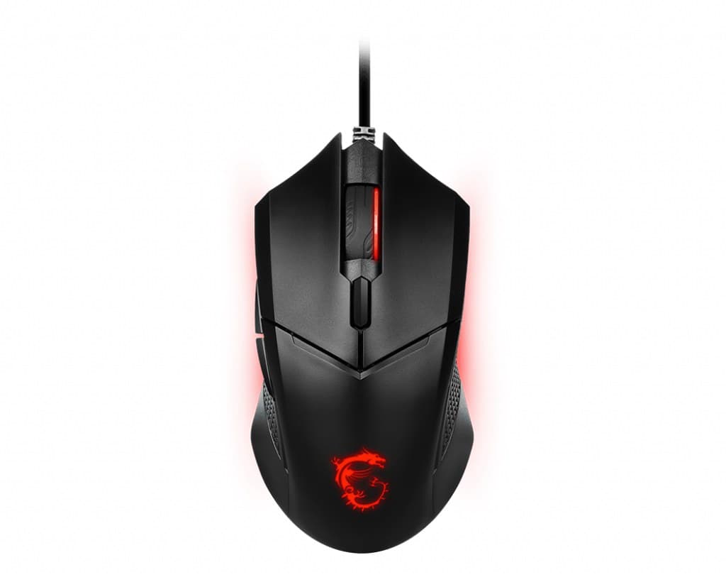 MSI CLUTCH GM08 Optical Gaming Mouse - 4200 DPI Optical Sensor, 6 Programmable Buttons, Symmetrical Design, 10+ Million Click Switches, Adjustable Weight, Red LED - Image 2