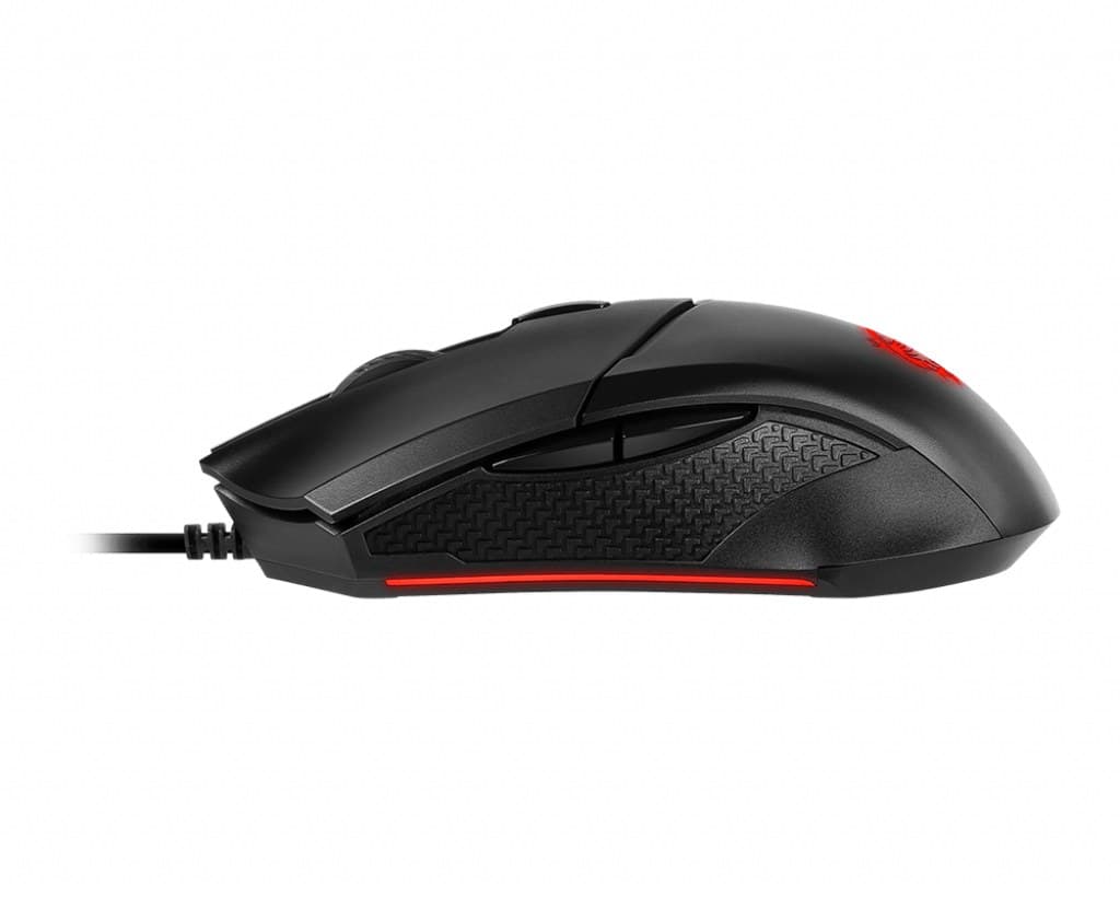 MSI CLUTCH GM08 Optical Gaming Mouse - 4200 DPI Optical Sensor, 6 Programmable Buttons, Symmetrical Design, 10+ Million Click Switches, Adjustable Weight, Red LED - Image 3