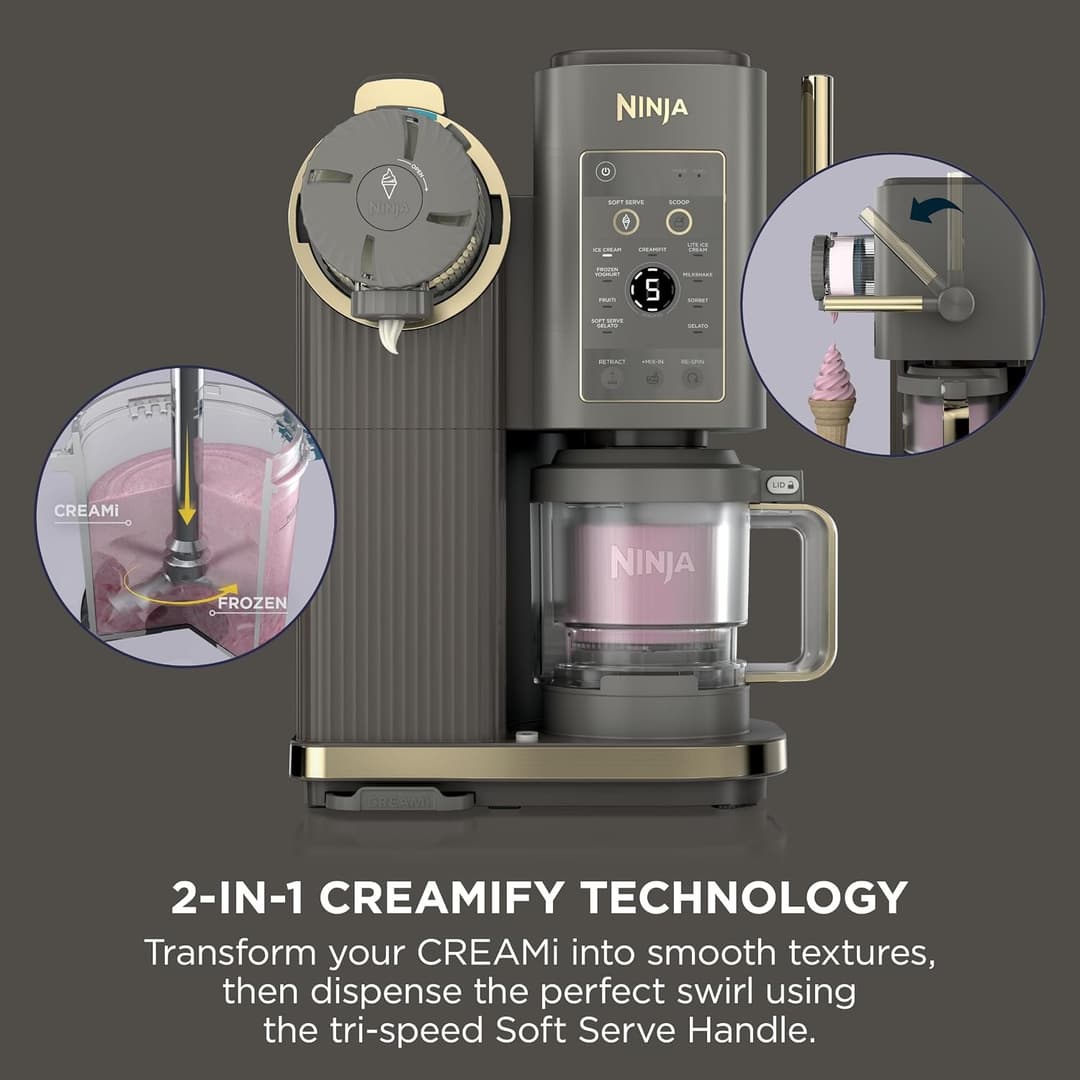 Ninja CREAMi Scoop & Swirl 13-in-1 Ice Cream and Soft Serve Maker - Mocha - Image 4