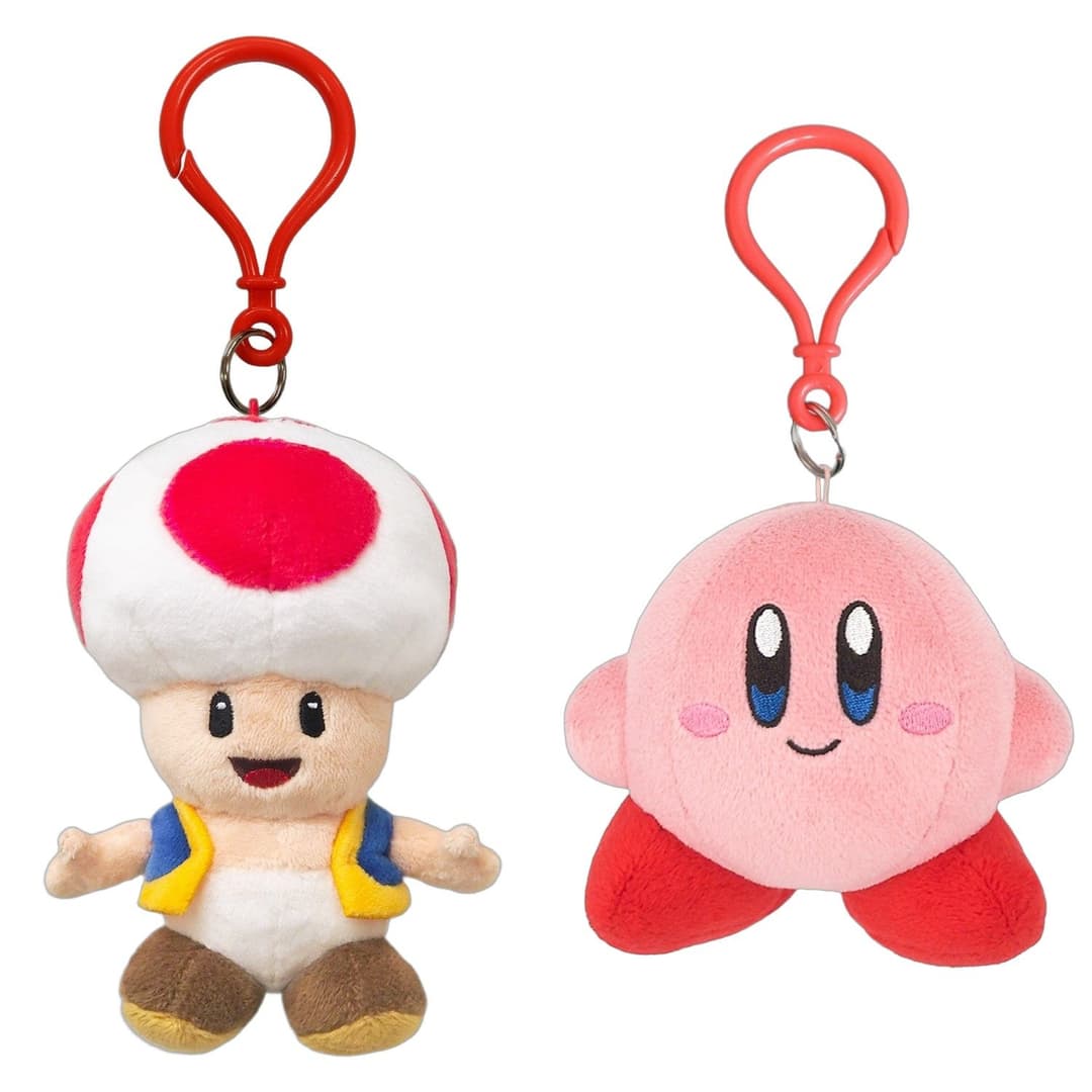 SAN-EI Nintendo Super Toad  and Kirby Keychain Bundle - Image 1