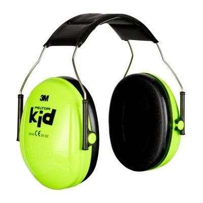 3M PELTOR Kid Earmuffs H510AK Neon Green Headband SNR 27 dB