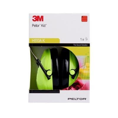 3M PELTOR Kid Earmuffs H510AK Neon Green Headband SNR 27 dB - Image 4