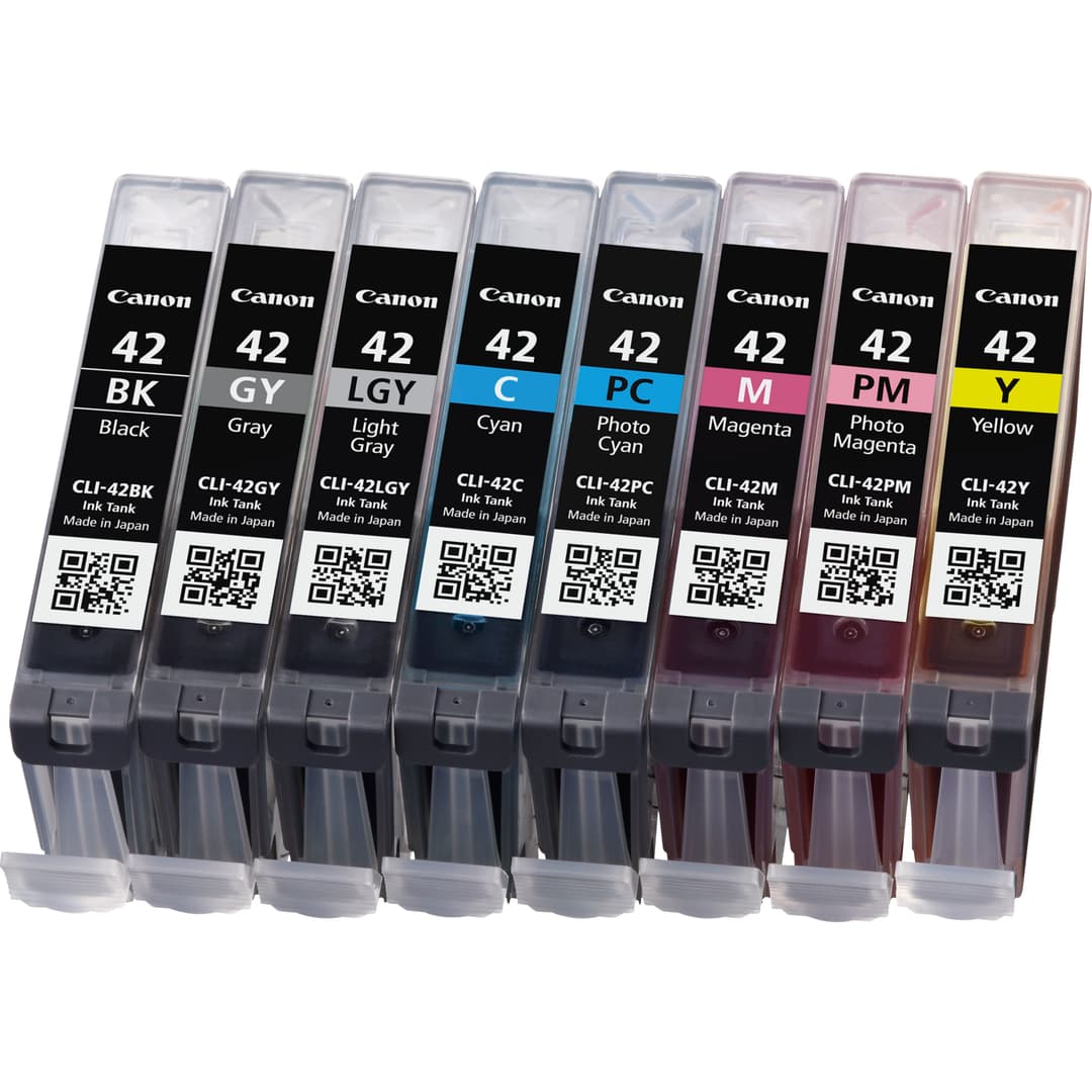 Canon CLI-42 BK/GY/LGY/C/M/Y/PC/PM 8 Ink Cartridge Multipack - Image 1