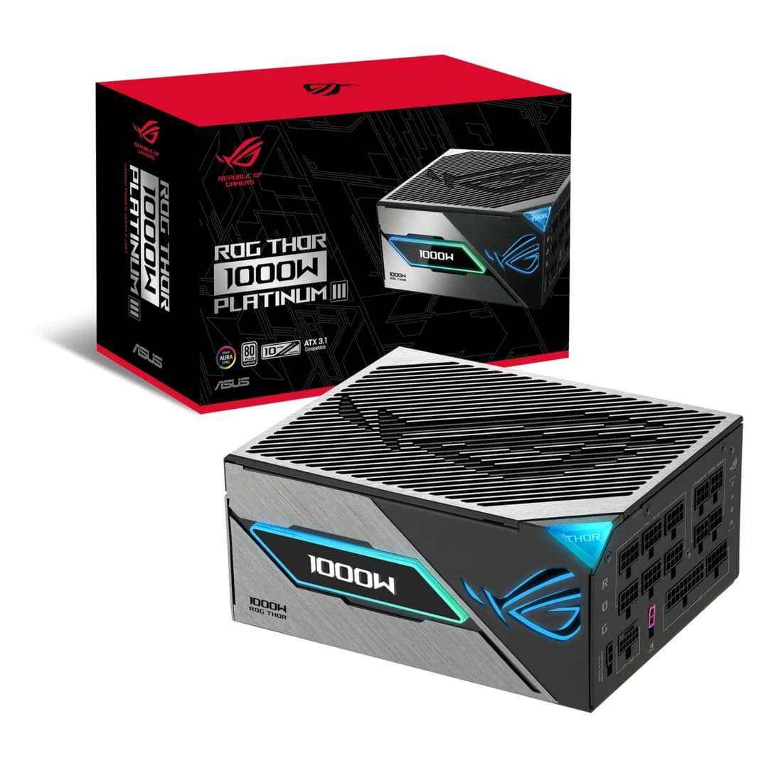 ASUS ROG THOR 1000W Platinum III ATX 3.1 80 PLUS Platinum Fully Modular PSU Power Supply - Image 1