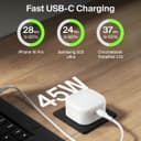 Belkin 45W USB-C Wall Charger Single Port Ultra-Compact PD & PPS Charging Adapter for iPhone & iPad (UK 3-Pin) - White thumbnail 2