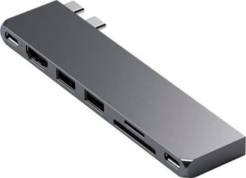Satechi - PRO Hub Slim USB-C Hub 7-in-1 w/ USB 4 Port, 4K HDMI, USB3.2 Gen 2, SD/TF Card Reader, and 100W USB C PD for Mac - Space Gray - Image 1