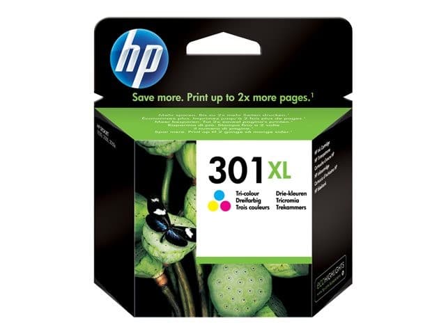 HP 301XL High Yield Original Tri-colour Ink Cartridge (Cyan, Magenta, Yellow) - CH564EE - Image 4