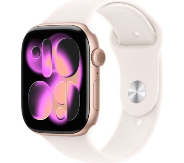 Apple Watch Series 11 GPS 46mm Rose Gold Aluminium Case with Light Blush Sport Band - M/L - Image 1