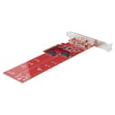 StarTech.com Dual M.2 PCIe SSD Adapter Card, PCIe x8 / x16 to Dual NVMe or AHCI M.2 SSDs, PCI Express 4.0, 7.8GBps/Drive, Bifurcation Required - Windows/Linux Compatible thumbnail 2
