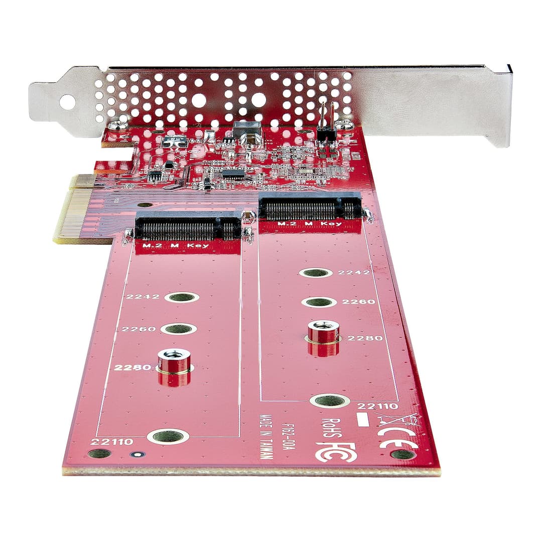 StarTech.com Dual M.2 PCIe SSD Adapter Card, PCIe x8 / x16 to Dual NVMe or AHCI M.2 SSDs, PCI Express 4.0, 7.8GBps/Drive, Bifurcation Required - Windows/Linux Compatible - Image 4
