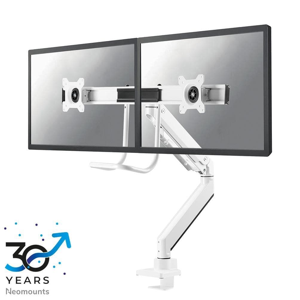 Neomounts NM-D775DX Dual Monitor Arm 10-32" Gas Spring Desk Mount - White