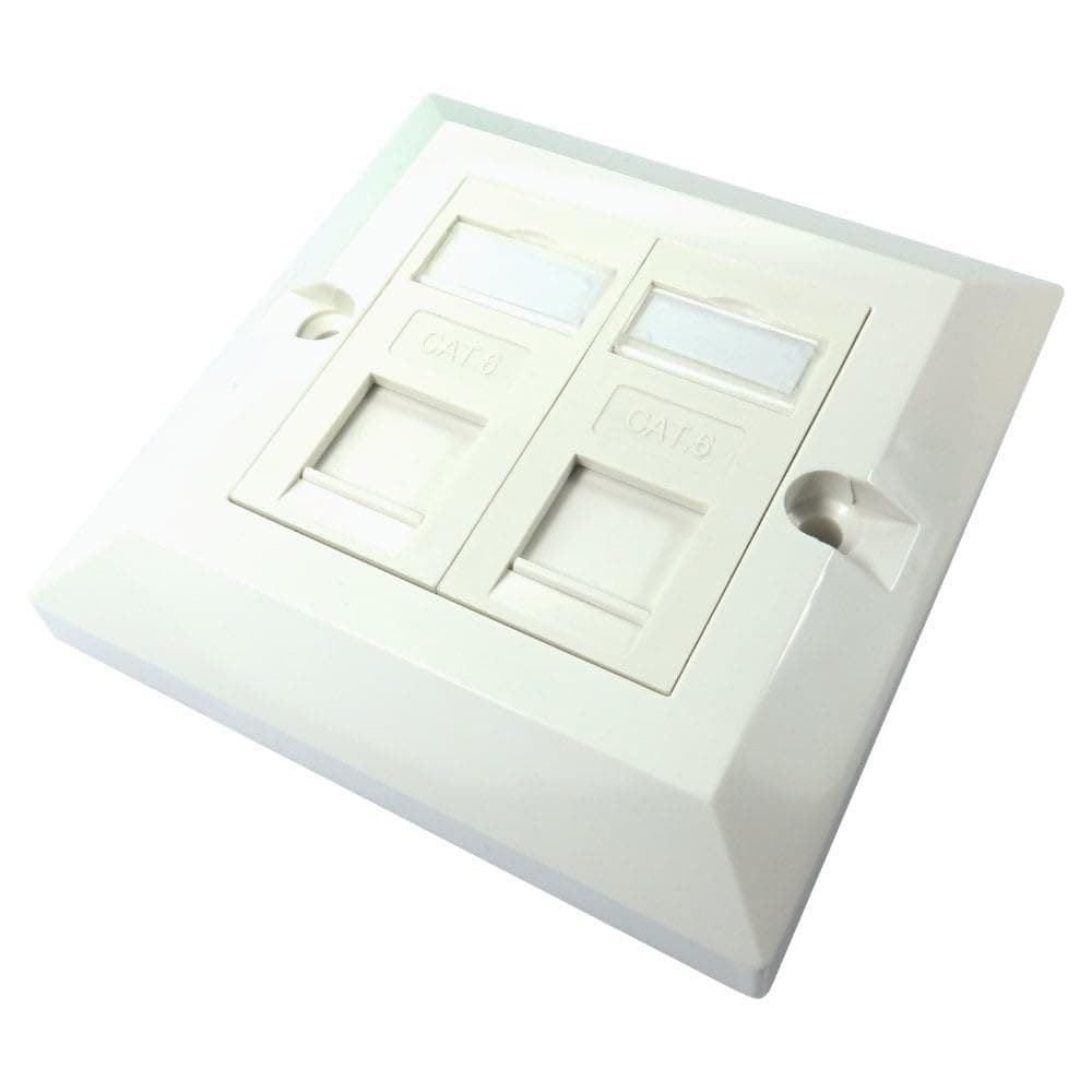 Scan Single Gang Dual Port Cat 6-Frontplatten