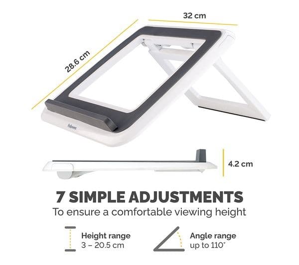 FELLOWES I-Spire Series Quick Lift Laptop Stand - White - Image 4