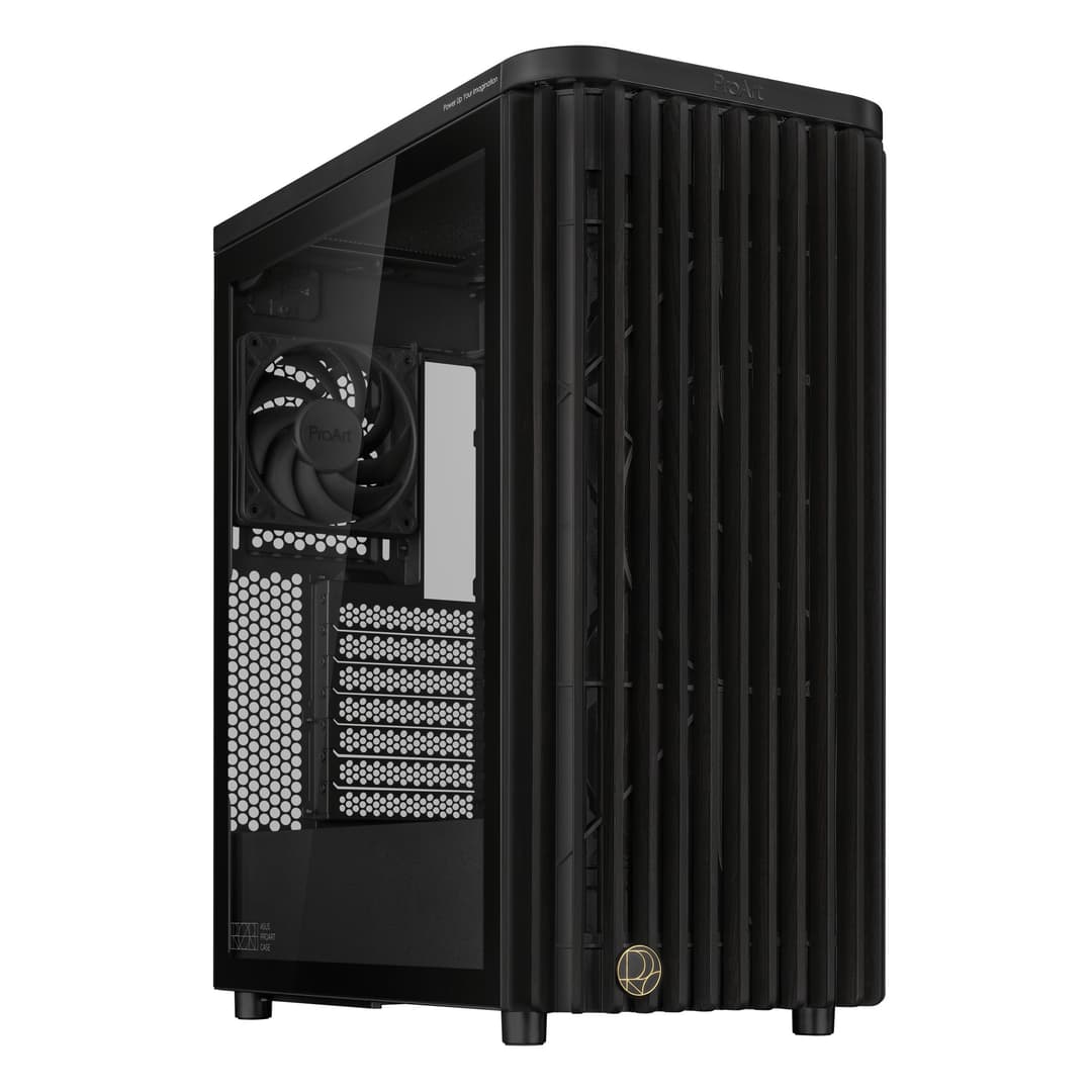 ASUS ProArt PA401 Wood Edition Tempered Glass Mid Tower PC Case - Black - Image 1