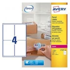 Avery L7169-100 Parcel Labels 139 x 99.1mm 100 Sheets - 4 Labels per Sheet (400 Labels)