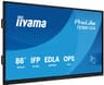 iiyama TE8613A-B2AG Signage Display Kiosk design 2.17 m (85.6") Wi-Fi 500 cd/m² 4K Ultra HD Black Touchscreen Built-in processor Android 24/7