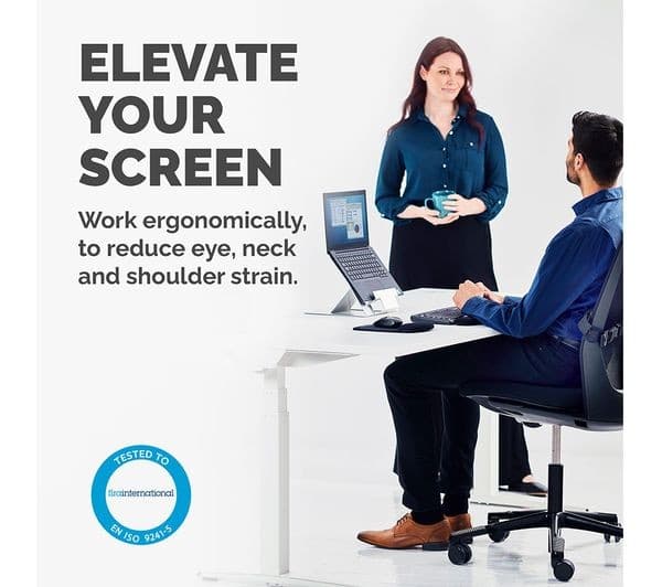 FELLOWES Hylyft Laptop Stand 5010501 - 6 Height Adjustments, Max Laptop Size 18 inch, Max Weight 4kg - Silver - Image 2
