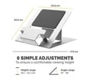 FELLOWES Hylyft Laptop Stand 5010501 - 6 Height Adjustments, Max Laptop Size 18 inch, Max Weight 4kg - Silver thumbnail 4