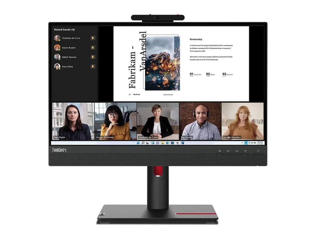 Lenovo ThinkCentre Tiny-in-One 22 Gen 5 22" Full HD IPS Monitor with 1080p Webcam - Image 1
