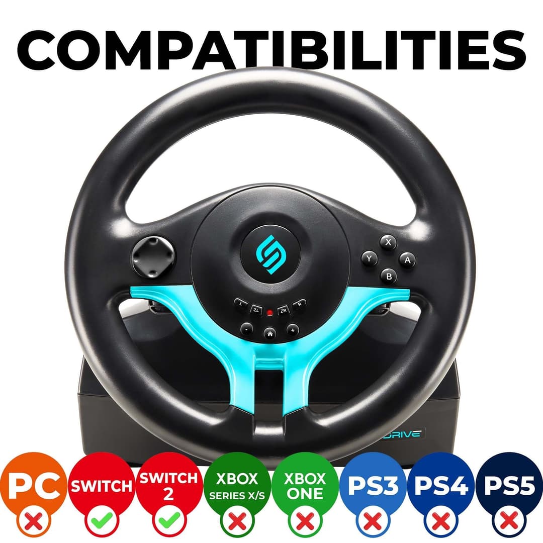 Subsonic Superdrive SV250-S Steering Wheel for Switch 2 & Switch Blue - Image 8