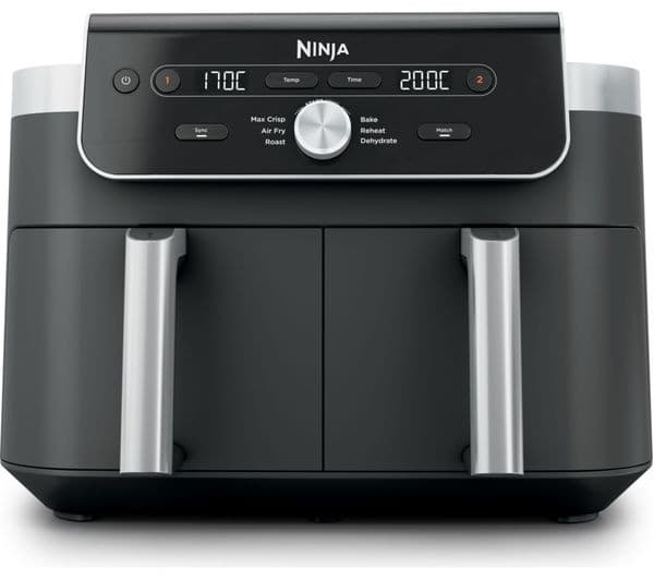 NINJA 6-in-1 DualZone XL DZ901UK 9.5L Dual Air Fryer 2 x 4.75L Drawers SYNC MATCH - Grey