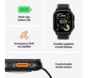 Apple Watch Ultra 3 GPS + Cellular 49mm Black Titanium Case with Black Titanium Milanese Loop - Small thumbnail 3