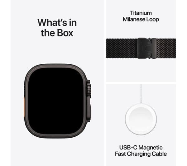 Apple Watch Ultra 3 GPS + Cellular 49mm Black Titanium Case with Black Titanium Milanese Loop - Small - Image 9