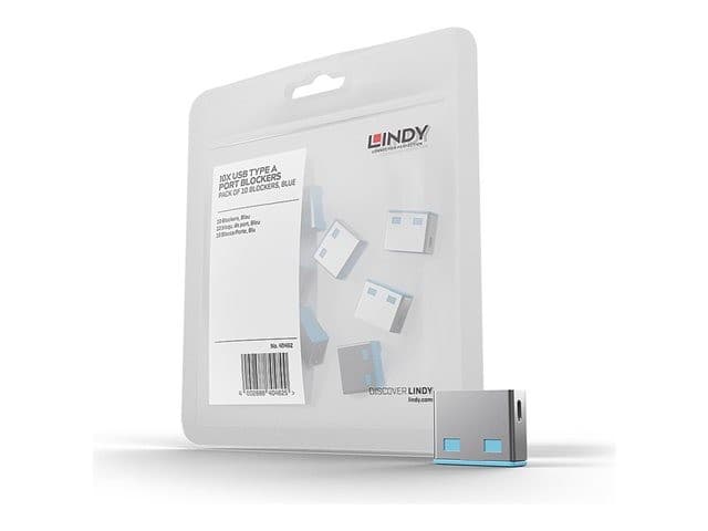 Lindy 40462 USB-A Port Blocker Extra Lock Pack, Blue - 10 Locks (No Key) - Image 1
