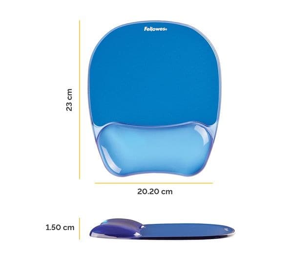 FELLOWES Crystal Gel Mouse Mat - Blue - Image 2