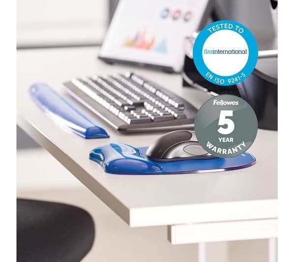 FELLOWES Crystal Gel Mouse Mat - Blue - Image 4