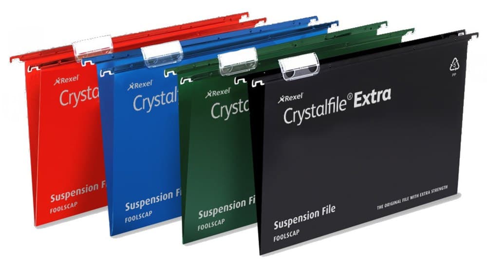 Rexel Crystalfile Extra Foolscap Suspension File 30mm Black (25) - Image 3