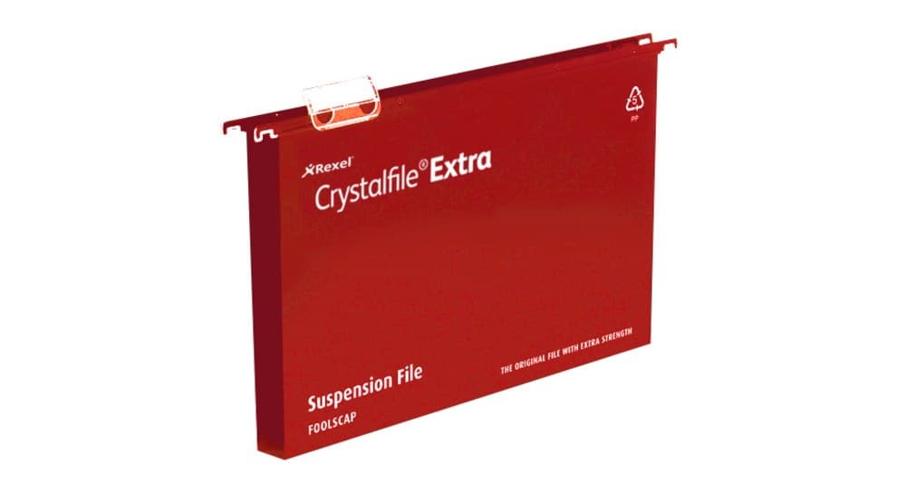 Rexel Crystalfile Extra Foolscap Suspension File 30mm Black (25) - Image 4